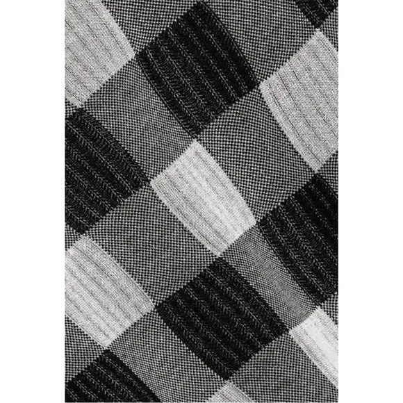 ALEXANDER MCQUEEN Gingham Heritage‎ Plaid Knit Long Sleeve Relaxed Fit Dress XS